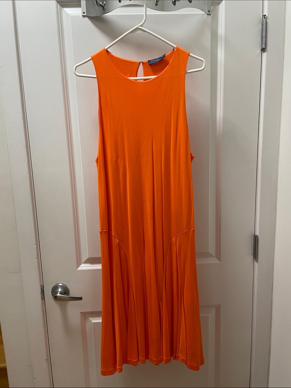 Sleeveless Orange Swing Dress